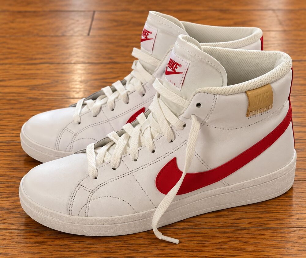 Nike Court Royale 2 Mid White Red High Top Sneakers Women’s Size 10 (Unisex)